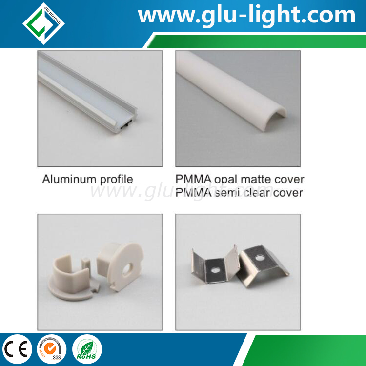 Extruded linear LED Alumiunm Profile With round PC Cover for led tape